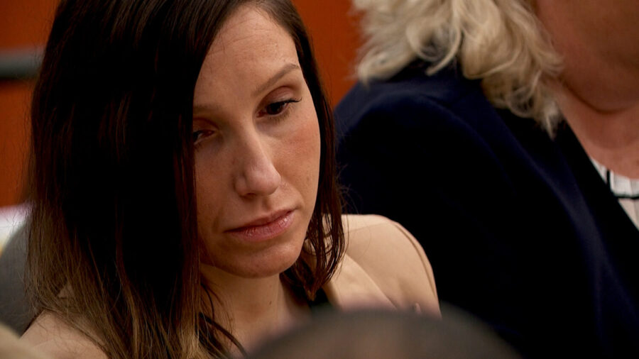 Clear portrait photo of woman, likely Kouri Richins, in light colored clothing