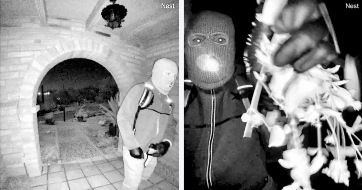 Surveillance or security camera stills showing suspect images, appears to be from security footage