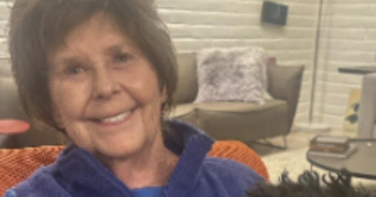 Portrait photo of Nancy Guthrie wearing blue shirt, elderly woman